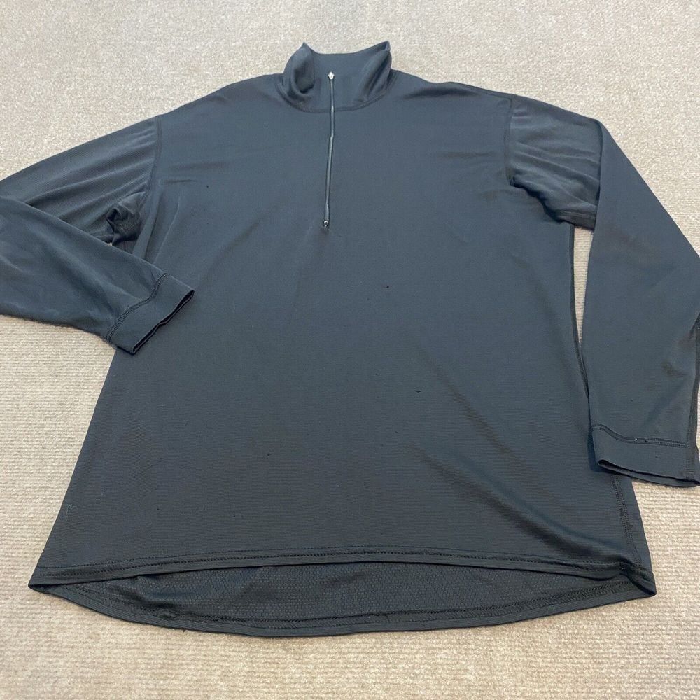 vtg Patagonia Capilene Shirt Adult Medium Black Base Layer‎ USA Made Quarter Zip